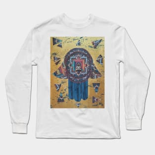 Sacred Space Hamsa by Harriette Knight Long Sleeve T-Shirt